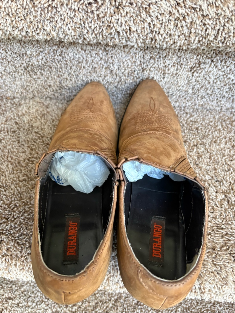 Durango Women’s Brown Leather Slip-On Western Ankle Boots - Picture 8 of 15